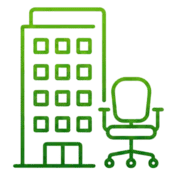 Ícone de escritórios e coworkings